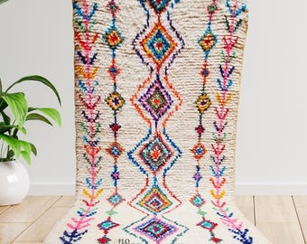 Azilal Moroccan Rug - Handmade Wool Rug - Handwoven Rug - Authentic Berber Carpet for Home Decor - Area Rug for Living Room – Custom Rug