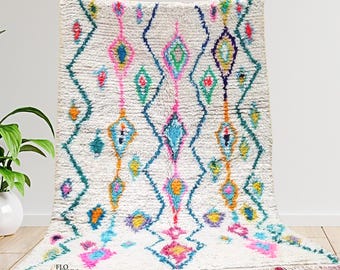 Azilal Moroccan Rug - Handmade Wool Rug - Handwoven Rug - Authentic Berber Carpet for Home Decor - Area Rug for Living Room – Custom Rug