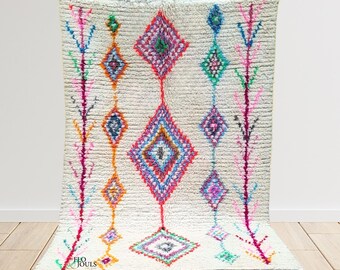 Azilal Moroccan Rug - Handmade Wool Rug - Handwoven Rug - Authentic Berber Carpet for Home Decor - Area Rug for Living Room – Custom Rug
