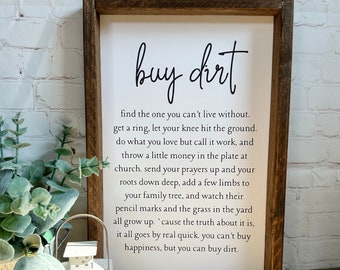 Buy Dirt Framed Sign | Song Lyric Sign | Country Song | Farmhouse Decor | Wall Decor