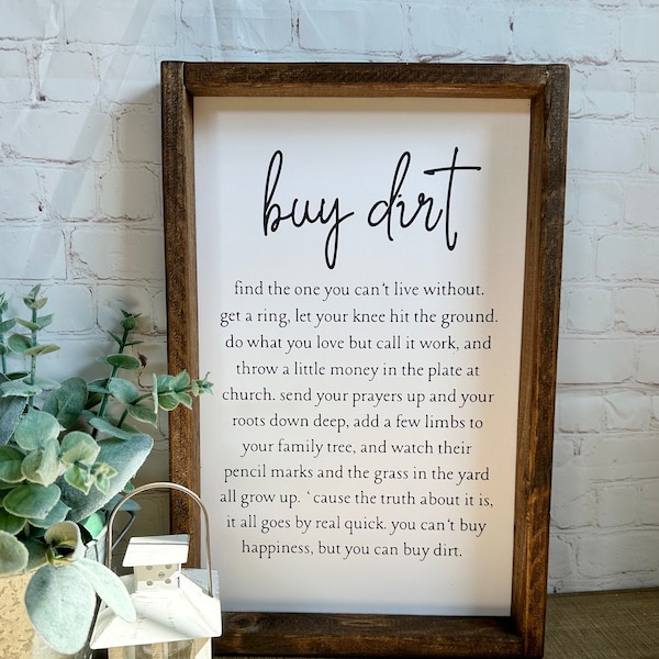 Buy Dirt Framed Sign | Song Lyric Sign | Country Song | Farmhouse Decor | Wall Decor