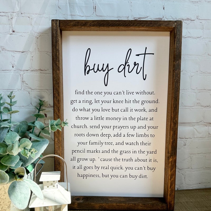 Buy Dirt Framed Sign, Song Lyric Sign, Country Song, Farmhouse Decor, Wall Decor