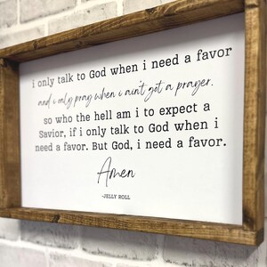 I Need A Favor Framed Sign | Jelly Roll Lyric Sign | Wall Decor - Etsy