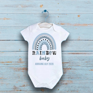 Personalized Rainbow Baby Boy Onesie®, Blue Rainbow Bodysuit, Baby Shower Gift, Pregnancy Announcement, Hipster Baby Bodysuit, New Born Body