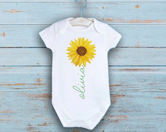 sunflower baby romper