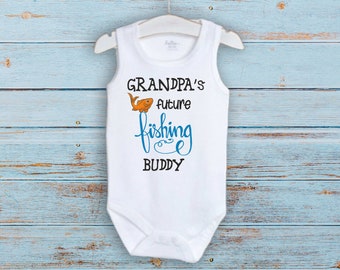Opas Angel buddy Body®, Zukünftiger Fischer Body, Neuer Großvater Geschenk, Ich würde lieber angeln, Schwangerschaft Ankündigung
