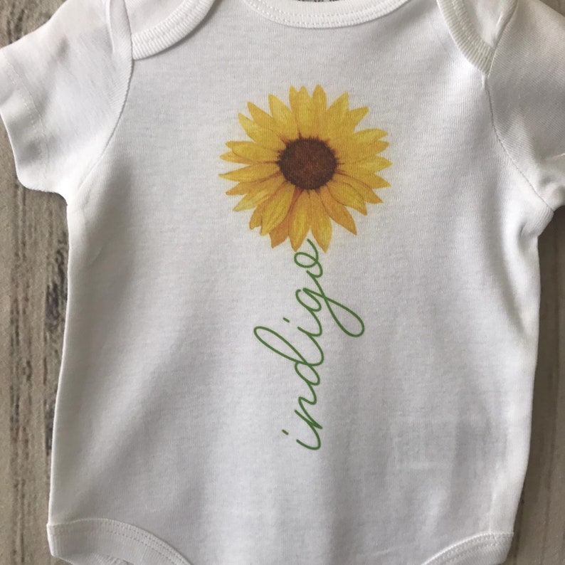 Sunflower Onesie® Personalized Baby Girl Onesie® Sunflower Etsy