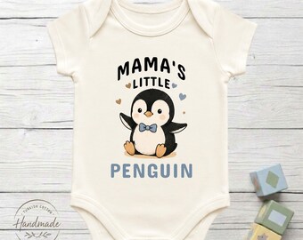 Mama's Little Penguin Baby Bodysuit 100% Turkish Cotton Baby Shower New Mom Gift