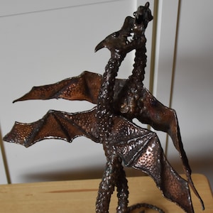 Dueling Dragons Copper Dragon Statue