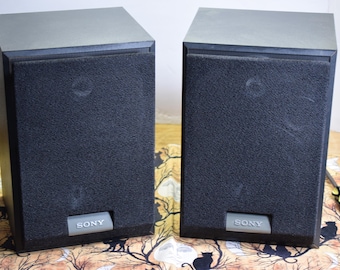 Classic Sony Stereo Bookshelf Speakers