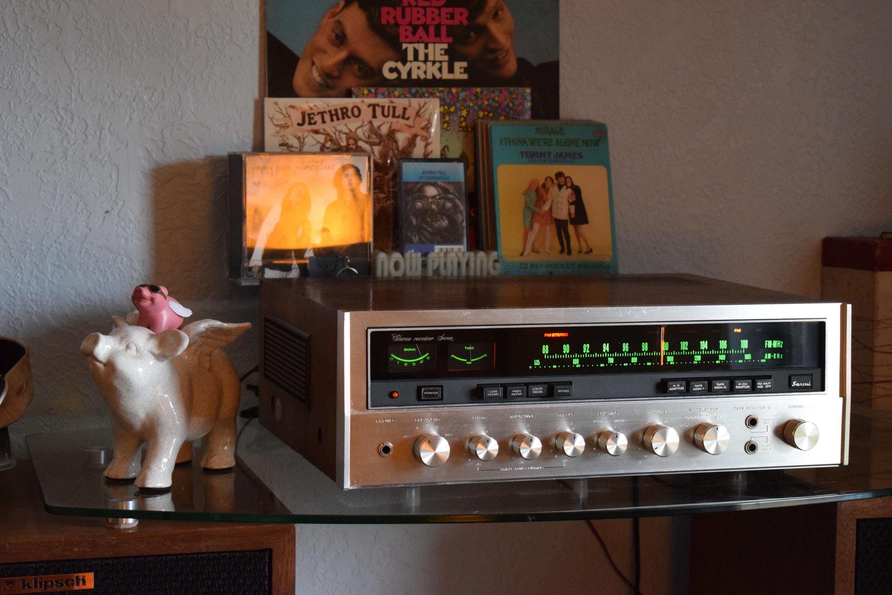 Ampli Tuner Stéréo Vintage Sansui Model Seven - FONCTIONNEL Avec Manuels