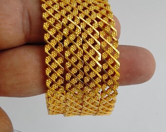 Indian Gift Gold Plated Traditional Bangles Bollywood Jewelry Bracelet Set