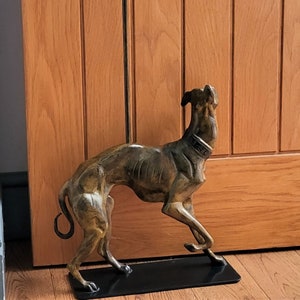 Vintage Greyhound / Whippet Doorstop - Art Deco - Circa 1930s - Bronzed Brass - Heavy 5kg - Ref: 1325