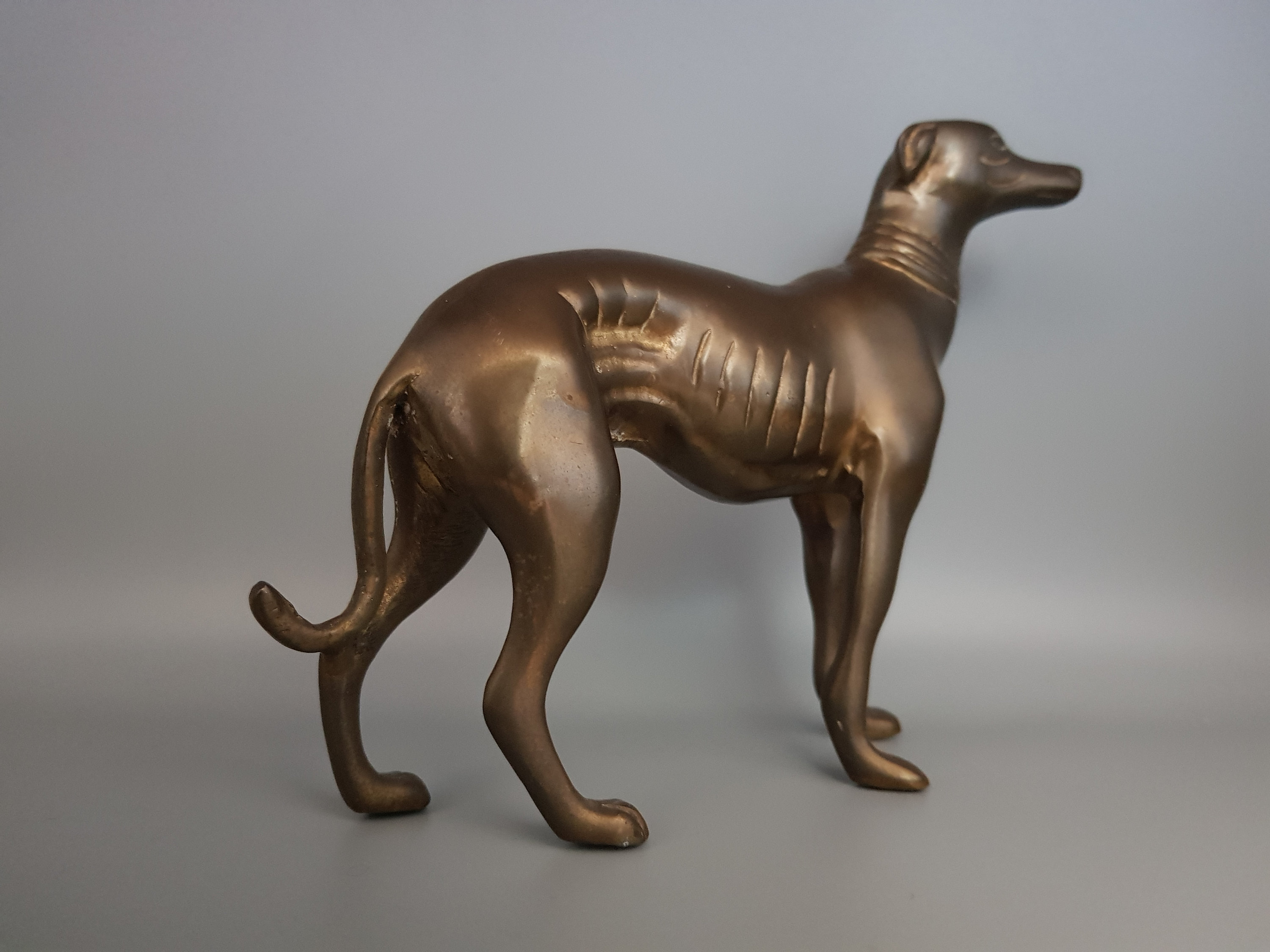 Vintage Bronze Brass Greyhound/whippet Standing Ref 714 Etsy UK