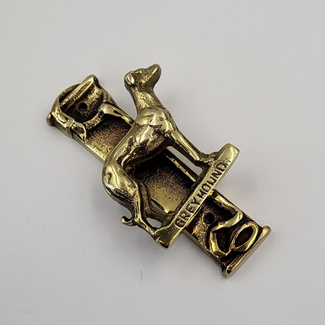 Vintage Greyhound Door Knocker Brass Greyhound With Collar Etsy