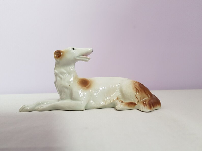 Borzoi Porcelain Figurine Signed Foreign Etsy