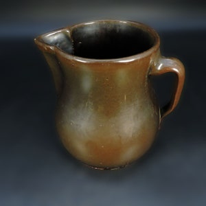 Antique Pitcher ~ Early Stoneware Pitcher ~ Albany Slipware Pitcher ~ Vintage Farmhouse Pitcher ~ Brown Glazed Pitcher ~ Americana