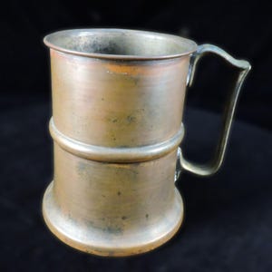 Vintage Copper Tankard ~ Old Copper Mug ~ Handled Drinking Mug ~ Antique Ale Tankard ~ Bar Decor ~ Old Mead Tankard ~ Pewter Lined Copper