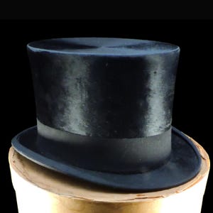 Antique Top Hat ~  Vintage Top Hat ~ Antique Beaver Fur Top Hat ~ Sinclair & Co. London ~ Top Hat in Original Box ~ 7 1/4 to 7 3/8 size