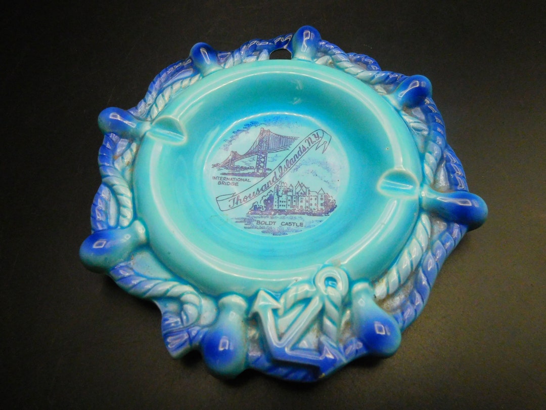 Vintage Souvenir Ashtray Thousand Islands Ashtray Blue Etsy
