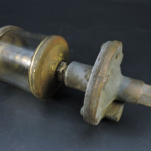 Antique Drip Oiler ~ Old Brass & Glass Oiler ~ Hit and Miss Engine Oiler ~ GAST MFG. CO. Oiler ~  Large Drip Oiler ~ Drip Engine Oiler