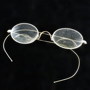 Antique Wire Rim Glasses ~ Vintage Bifocal Glasses ~ Early Wire Frame Glasses ~ Victorian Wire Rim Glasses ~ Oval Wire Rim Glasses