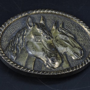 Vintage Belt Buckle ~ Horses Belt Buckle ~ Vintage Brass Belt Buckle ~ Cowboy Belt Buckle ~ Equestrian Belt Buckle ~ Horse Lover&#39;s Buckle ~