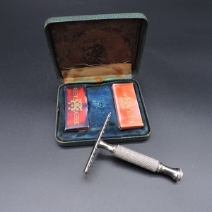 Vintage Durham Duplex Razor ~ Safety Razor & Blades in Case ~ Antique Razor in Travel Case ~ Old Razor w/Case ~ Shaving Collectible