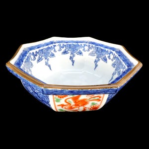 Vintage Imari Japanese Bowl ~ Decorative Japanese Bowl ~ Hand Painted Bowl ~ Japanese Porcelain Bowl ~ Heptagon Bowl ~ Housewarming Gift