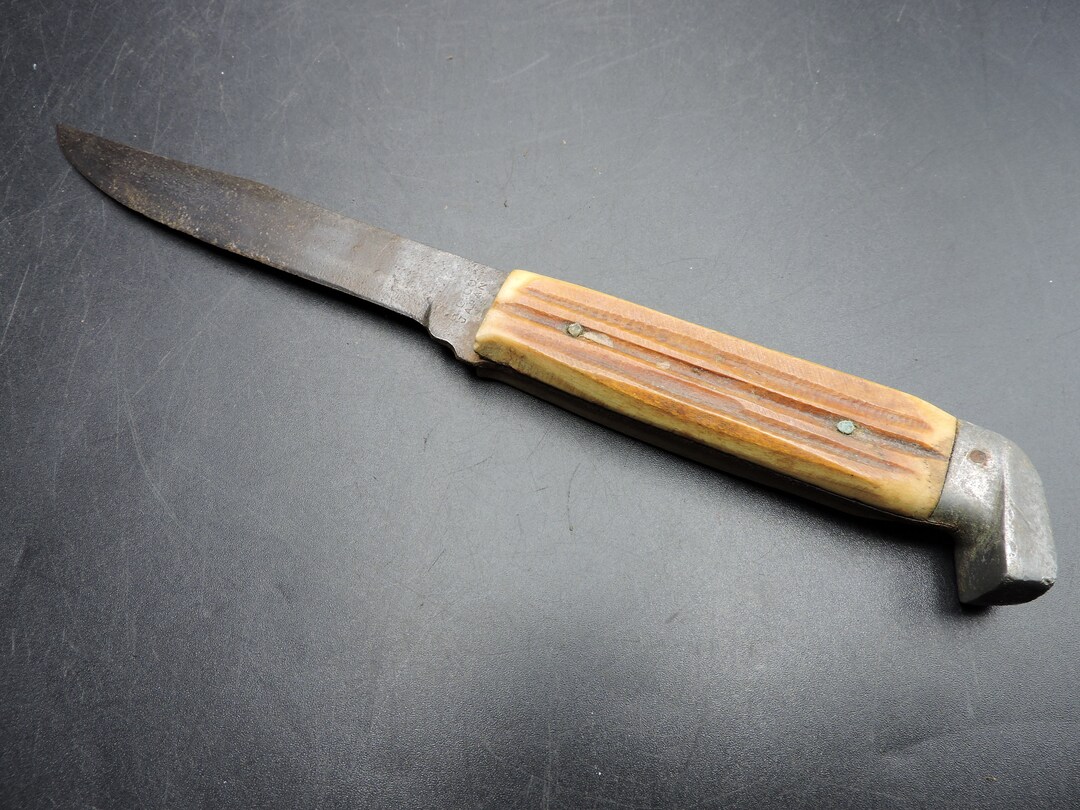 Vintage Hunting Knife Old Hunting Knife Bone Handled Hunting Knife Made
