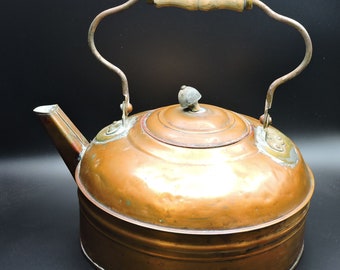 Vintage Copper & Brass Revere Ware Tea Kettle – Primitive Country Decor