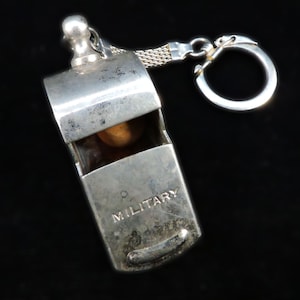 Vintage Whistle ~ Old Metal Whistle ~ Military Whistle ~ Keychain Whistle ~ Key Ring Whistle ~ Self Defense Whistle ~ Collectible Whistle