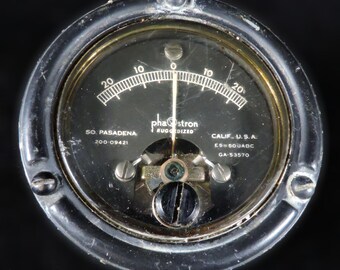 Vintage Electrical Meter ~ Vintage Analog Meter ~ Phaostron Meter ~ Vintage Electronic Testing ~ Circa 1940s ~ Steampunk
