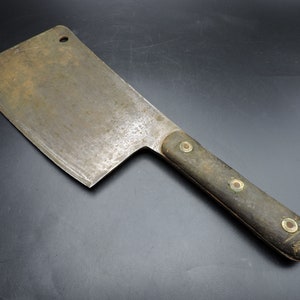 Heavy duty Carbon steel Cleaver / Meat chopper with Burnt Camel bone a –  Titan International K.