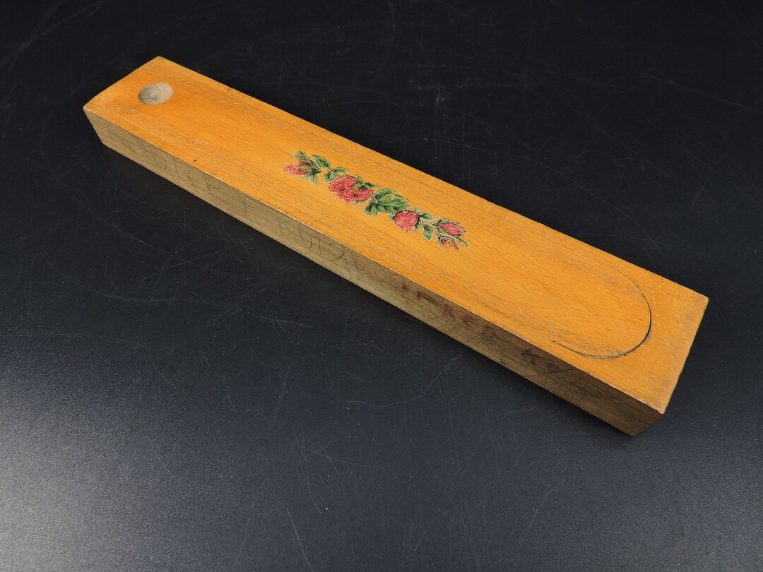 Vintage Pencil Box Sliding Lid Pencil Box Wooden Pencil Etsy