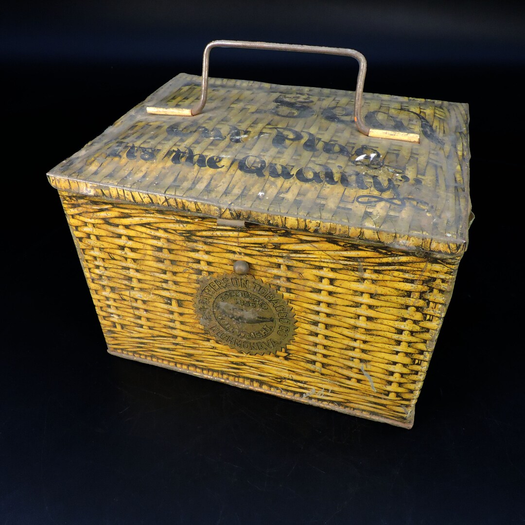 Antique Tobacco Tin Patterson's Seal Cut Plug Chewing Etsy