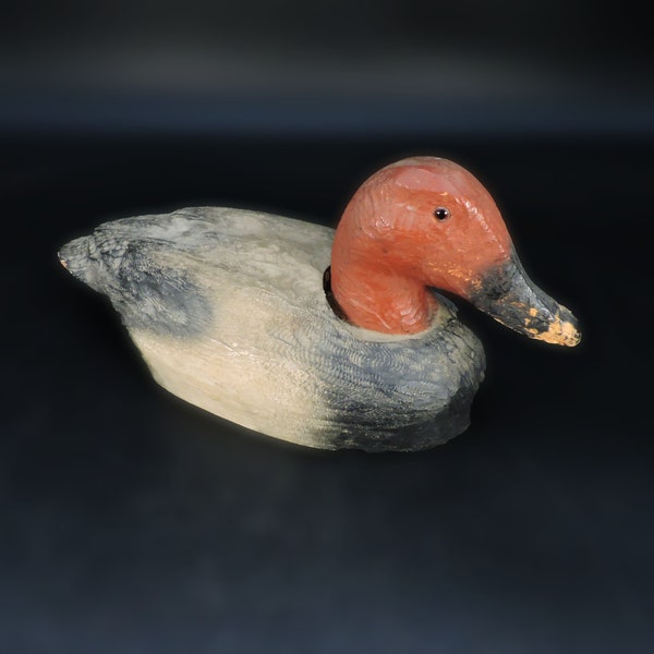 Vintage Duck Decoy ~ Antique Duck Decoy ~ Wooden Duck Decoy ~ Glass Eye Duck Decoy ~ Crude Duck Decoy ~ Red Head Duck Decoy ~ Americana