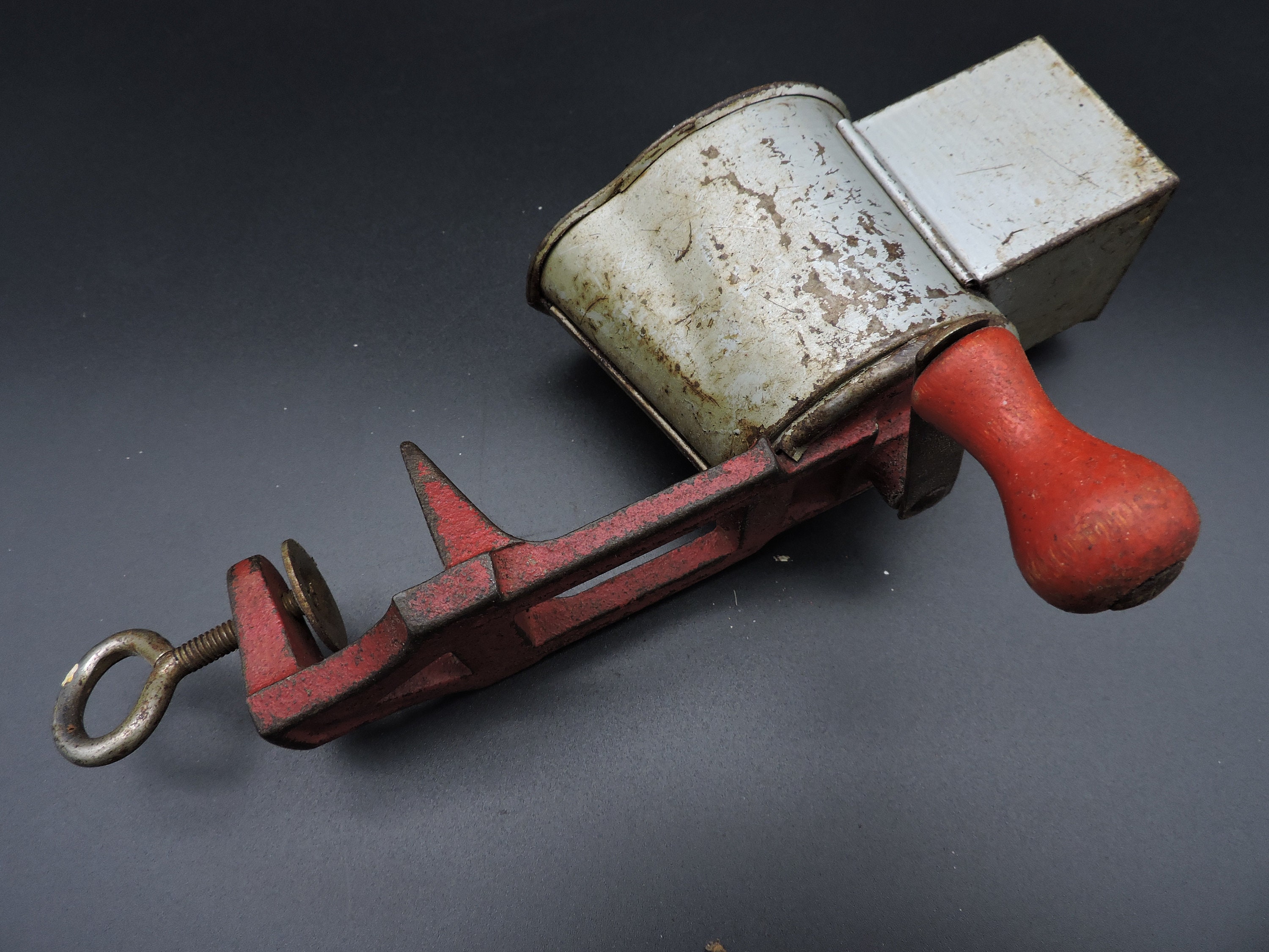 Vintage Grater Hand Crank Grater Table Mount Grater Cast 