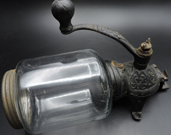 Antique Cast Iron Coffee Grinder Vintage Coffee Grinder Old Wall Mount Coffee Grinder Primitive
