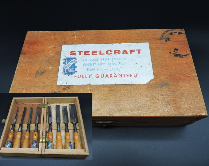 Vintage Chisel Set Steelcraft Chisels Drop Chisel Vintage Woodworking Chisels Wood