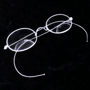 Antique Wire Rim Glasses ~ Vintage Bifocal Glasses ~ Early Wire Frame Glasses ~ Victorian Wire Rim Glasses ~ Oval Wire Rim Glasses