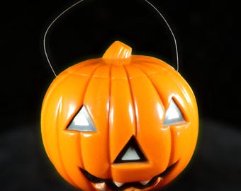 Vintage Halloween Light-up Pumpkin ~ Halloween Pumpkin Lantern ~ 1960s Halloween Decor ~ Halloween Fun ~ Battery-Op Halloween Pumpkin