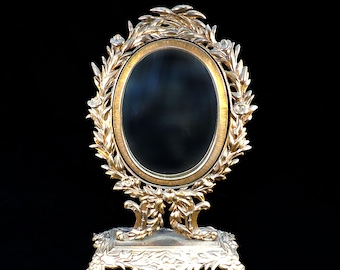 Vintage Gold Arched Vanity Mirror  Foldable Triple Panel Makeup Mirror,  Antique Style Dresser Accessory - Etsy