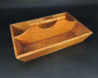 Antique Cutlery Tray ~ Vintage Cutlery Tray ~ Early Cutlery Tray ~ Wooden Cutlery Tray ~ Primitive Cutlery Tray ~ Handled Cutlery Tray
