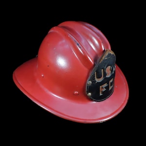 Vintage Fire Helmet  ~ Fireman&#39;s Helmet ~ Hard Boiled Fire Helmet ~ USA FD Fire Helmet ~ Military Fire Helmet ~ Bullard Company Fire Helmet
