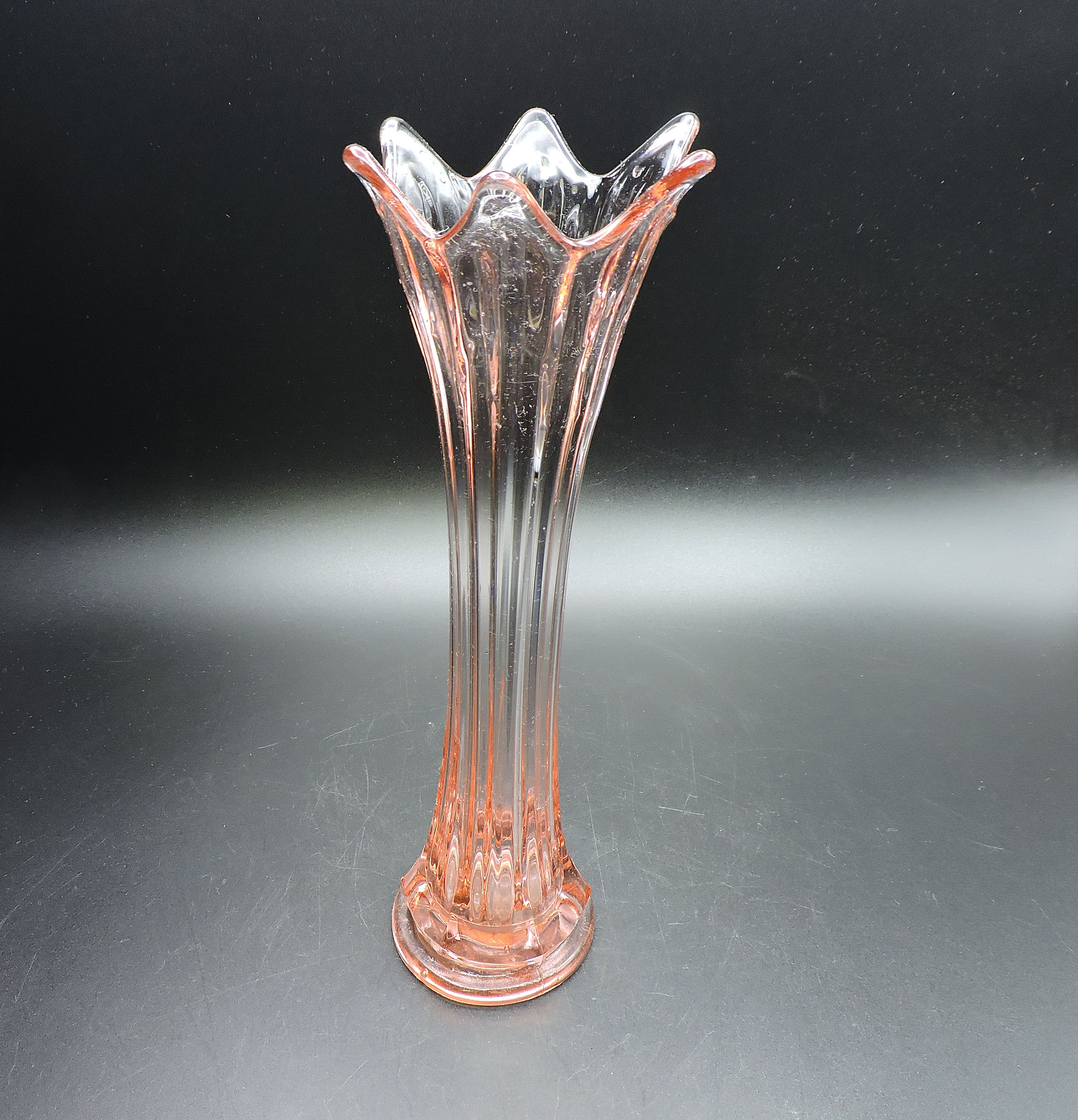 Pink Stretched Glass Bud Vase Vintage Pink Bud Vase Etsy