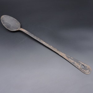 Antique Stirring Spoon ~ Hand Forged Spoon ~ Vintage Cooking Spoon ~ Handmade Spoon ~ Vintage Kitchen Spoon ~ Country Kitchen Décor