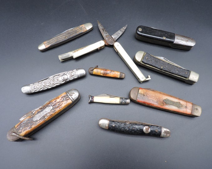 Vintage Pocket Knife Lot Old Pocket Knife Lot Old Knives Etsy