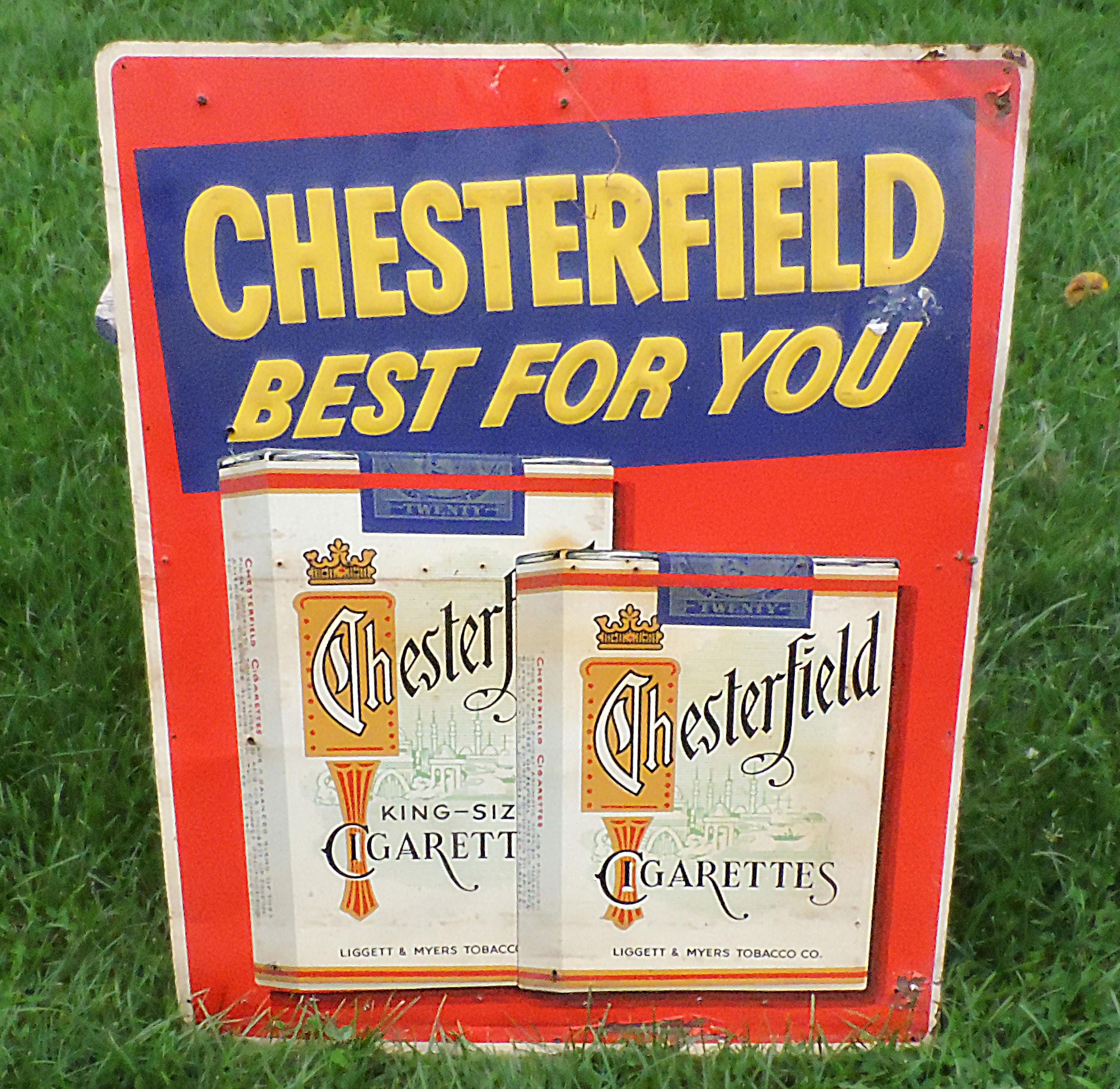 Vintage Chesterfield Cigarettes Sign - Etsy