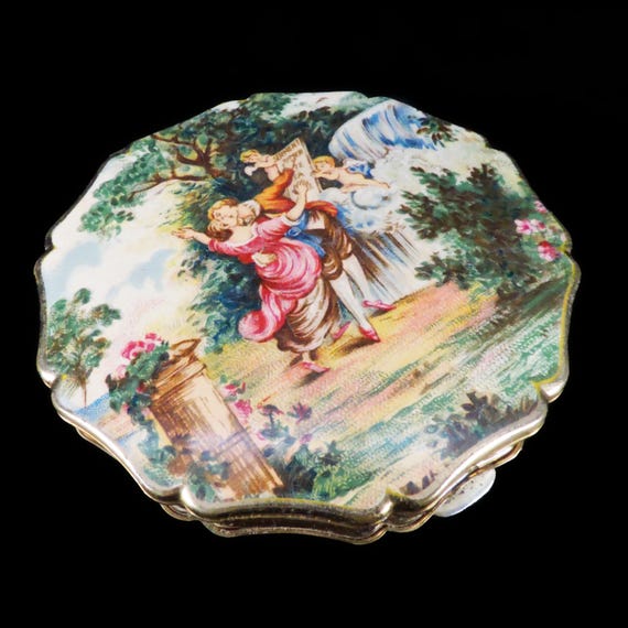 Stratton Enameled  Brass Compact - image 1